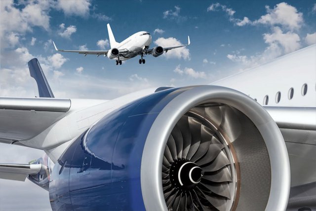 Verkehrsflugzeug mit Triebwerk – Lohnfertigung für die Luft- und Raumfahrt